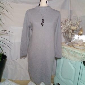 RAMAXRA Gray Sweater Dress Size L below knee length